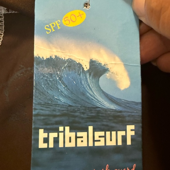 Tribal Surf Brown and Yellow Rash Guard woman’s Swim/Surf top size S - Picture 3 of 4